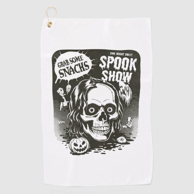 Vintage Halloween Spook Show Golfhandtuch (Vorderseite)