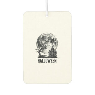 Vintage-Halloween-Spookhaus-Mond-Shirt-Design_ Autolufterfrischer