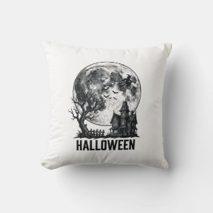 Vintage-Halloween-Spookhaus-Mond-Shirt-Design_ Kissen