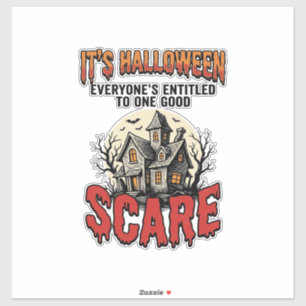 Vintage-Halloween-Spookhaus-Schreck-Shirt-Design Aufkleber