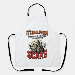 Vintage-Halloween-Spookhaus-Schreck-Shirt-Design Schürze