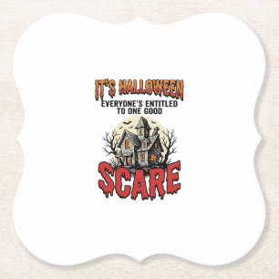 Vintage-Halloween-Spookhaus-Schreck-Shirt-Design Untersetzer