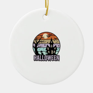 Vintage-Halloween-Spookhaus-Shirt-Design_1 Keramik Ornament