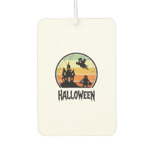 Vintage-Halloween-Spookhaus-Sonnenuntergangs-Shirt Autolufterfrischer