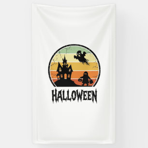 Vintage-Halloween-Spookhaus-Sonnenuntergangs-Shirt Banner