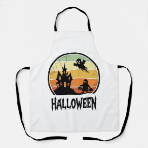 Vintage-Halloween-Spookhaus-Sonnenuntergangs-Shirt Schürze