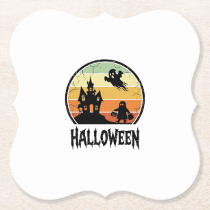 Vintage-Halloween-Spookhaus-Sonnenuntergangs-Shirt Untersetzer