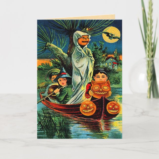 Vintage Halloween Spooky Karte (Vorderseite)