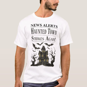 Vintage Halloween-Spuk-House-Nachrichten T-Shirt