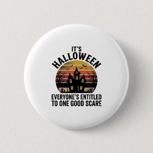 Vintage Halloween Spukhaus Gruseliges T-Shirt_1 Button