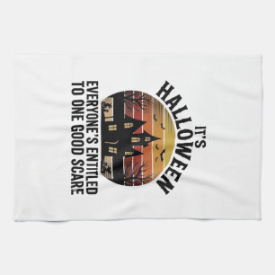 Vintage Halloween Spukhaus Guter Schreck T-Shirt_1 Geschirrtuch
