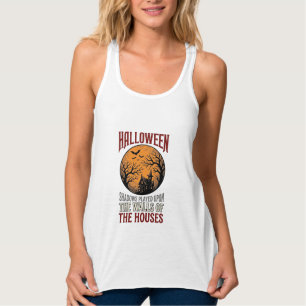 Vintage Halloween Spukhaus Mond Shirt Design_