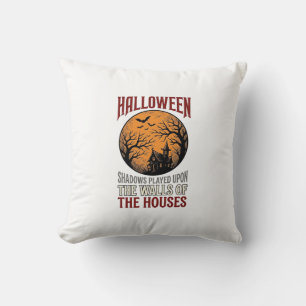 Vintage Halloween Spukhaus Mond Shirt Design_ Kissen