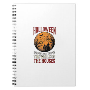 Vintage Halloween Spukhaus Mond Shirt Design_ Notizblock