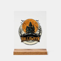 Vintage Halloween Spukhaus Vektor Design_1
