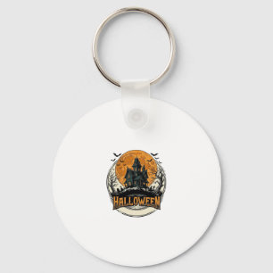 Vintage Halloween Spukhaus Vektor Design_1 Schlüsselanhänger