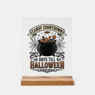 Vintage-Halloween-Süßigkeiten-Countdown-Shirt-Desi Acrylschild