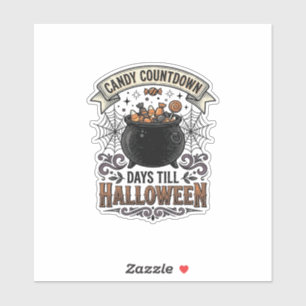 Vintage-Halloween-Süßigkeiten-Countdown-Shirt-Desi Aufkleber