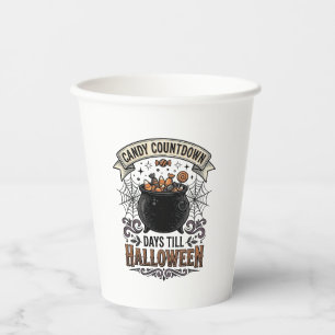 Vintage-Halloween-Süßigkeiten-Countdown-Shirt-Desi Pappbecher