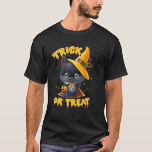 Vintage-Halloween-Süßigkeiten-Kätzchen-Katze T-Shirt