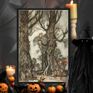 Vintage-Halloween-Süßigkeiten oder Saures Hallowee Karte