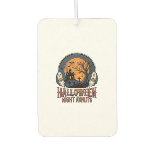 Vintage-Halloween-Szene graviertes Mond-Geist-Shir Autolufterfrischer