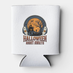 Vintage-Halloween-Szene graviertes Mond-Geist-Shir Dosenkühler