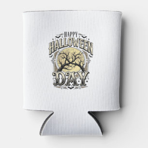 Vintage-Halloween-Tag-Mond-Baum-Ast-Shirt-Design Dosenkühler
