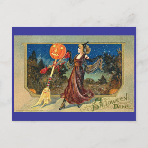 Vintage-Halloween-Tanz Postkarte