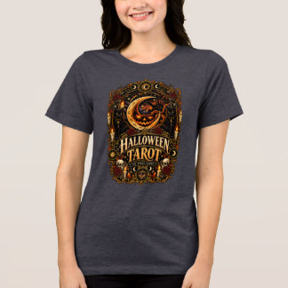 Vintage-Halloween-Tarot-Mystischer Mond & schwarze Tri-Blend Shirt