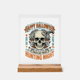 Vintage-Halloween-Totenkopf-Streich-oder-Überrasch Acrylschild