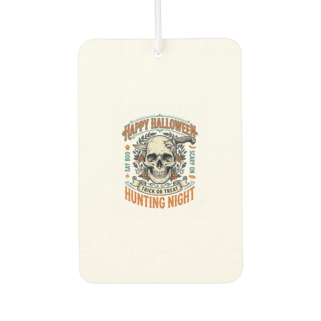 Vintage-Halloween-Totenkopf-Streich-oder-Überrasch Autolufterfrischer (Vorderseite)