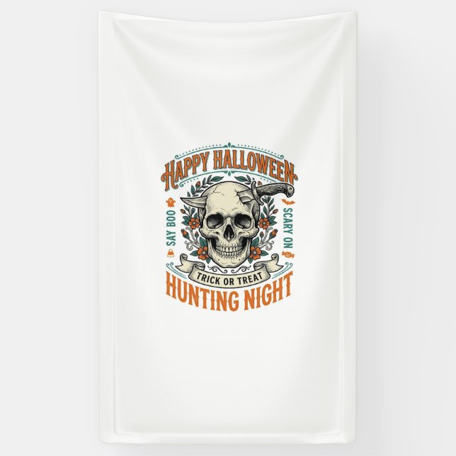 Vintage-Halloween-Totenkopf-Streich-oder-Überrasch Banner (Vertikal)