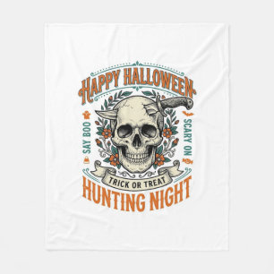Vintage-Halloween-Totenkopf-Streich-oder-Überrasch Fleecedecke