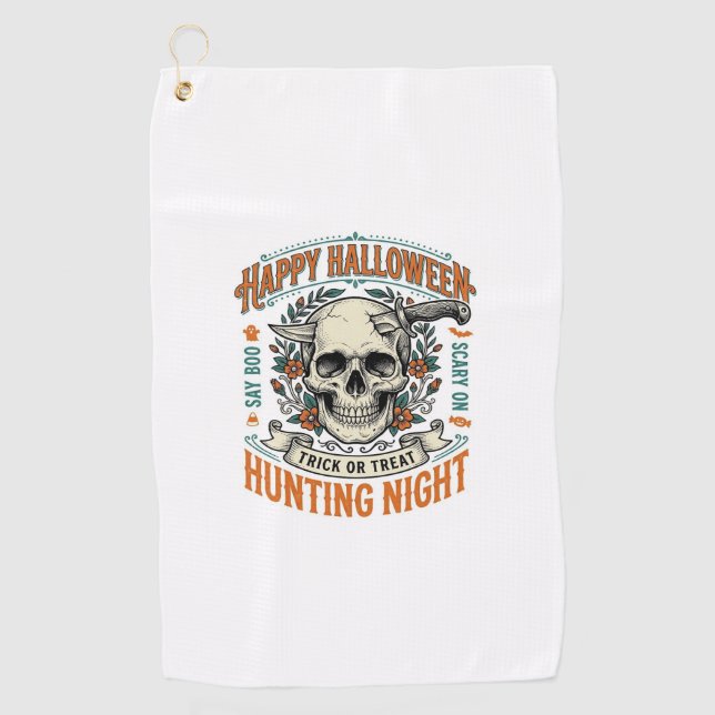 Vintage-Halloween-Totenkopf-Streich-oder-Überrasch Golfhandtuch (Vorderseite)