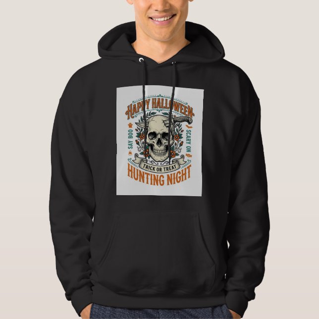 Vintage-Halloween-Totenkopf-Streich-oder-Überrasch Hoodie (Vorderseite)