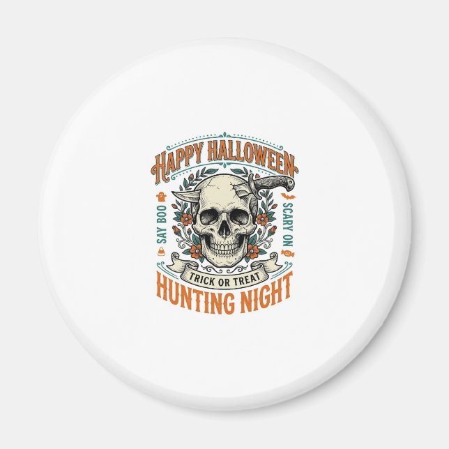 Vintage-Halloween-Totenkopf-Streich-oder-Überrasch Magnet (Vorne)