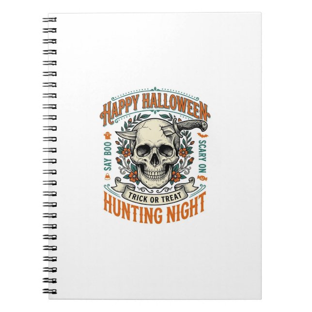 Vintage-Halloween-Totenkopf-Streich-oder-Überrasch Notizblock (Vorderseite)