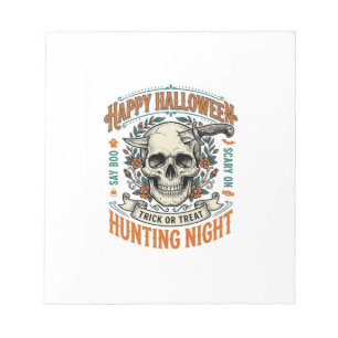 Vintage-Halloween-Totenkopf-Streich-oder-Überrasch Notizblock