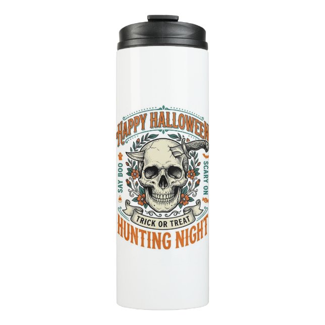Vintage-Halloween-Totenkopf-Streich-oder-Überrasch Thermosbecher (Vorderseite)