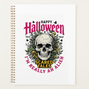 Vintage-Halloween-Totenschädel-Alien-Grafik für we Planer