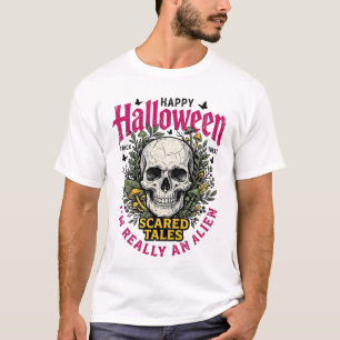 Vintage-Halloween-Totenschädel-Alien-Grafik für we T-Shirt