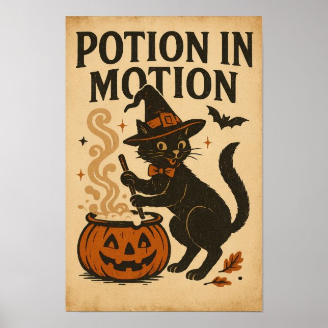 Vintage-Halloween-Trank in Bewegung Poster (Vorne)