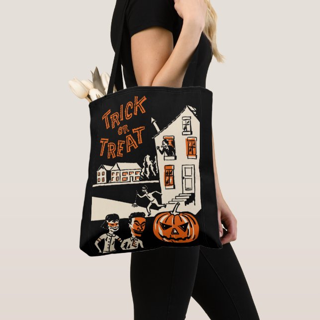 Vintage Halloween Trick oder Treat Bag (Von Nahem)