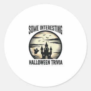 Vintage-Halloween-Trivia-Geister-Mond-Shirt-Design Runder Aufkleber