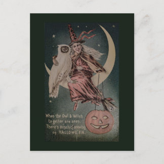 Vintage Halloween-Uhsimulation Postkarte
