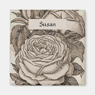 Vintage Halloween-Viktorianische Gotische Rose in Magnet