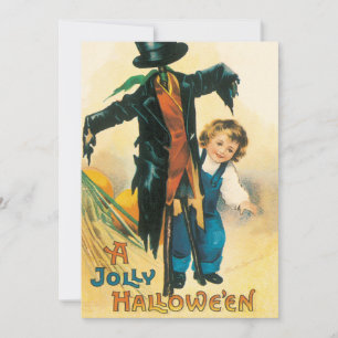 Vintage-Halloween-Vogelscheuche Ellen Clapsaddle-P Einladung