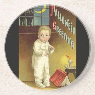 Vintage-Halloween von Ellen Clapsaddle, Geisterges Sandstein Untersetzer