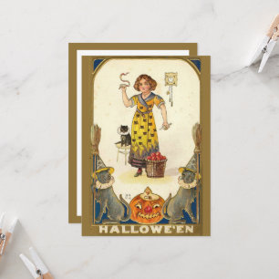 Vintage Halloween Vorbereitung für das Party Einladung